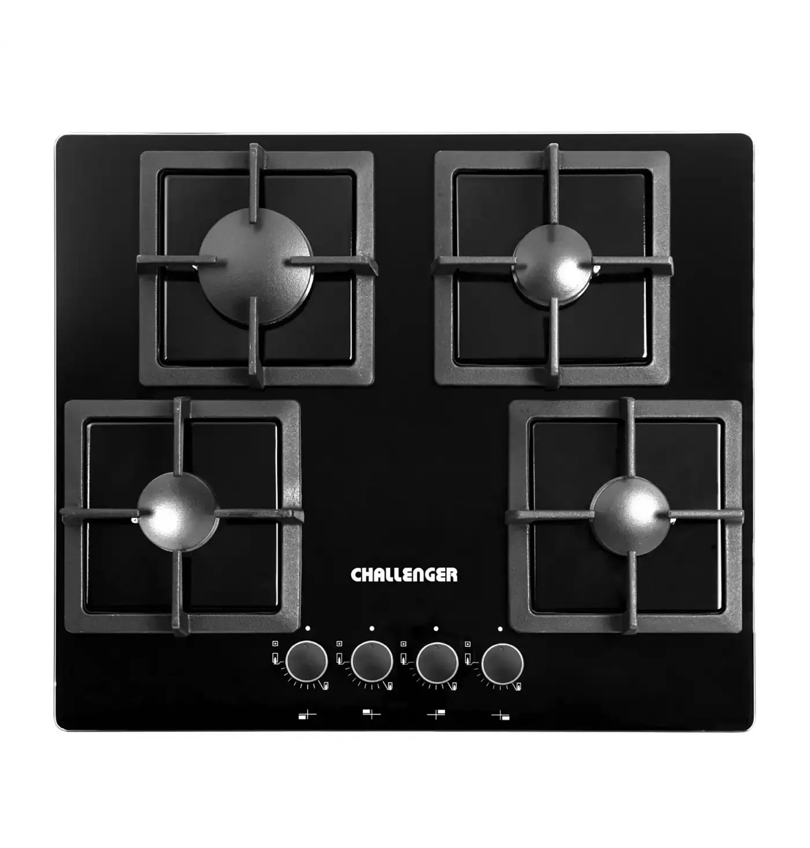 Estufa de empotrar CHALLENGER 60cms 4 Puestos Gas Natural SQ6762 Negro